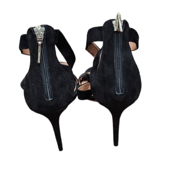 BOSS Hugo Boos GRACE Black Suede Strappy Stiletto Sandals Heels Sze EU38/7.5 - Picture 5 of 15